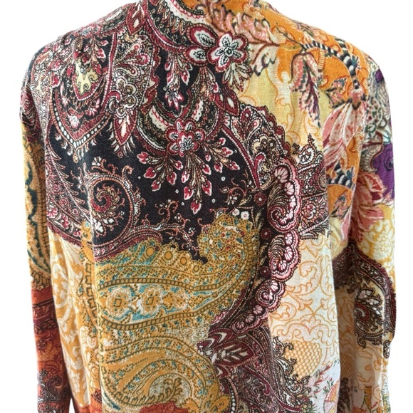 Chico's Multicolor Paisley V-Neck Hi-Lo Blouse Women’s Size 2 (Large) - Picture 4 of 9